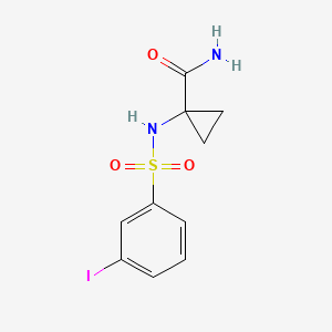 molecular formula C10H11IN2O3S B6973305 1-[(3-Iodophenyl)sulfonylamino]cyclopropane-1-carboxamide 