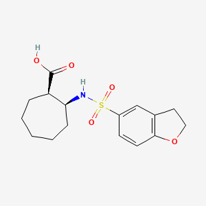 molecular formula C16H21NO5S B6973310 (1R,2S)-2-(2,3-dihydro-1-benzofuran-5-ylsulfonylamino)cycloheptane-1-carboxylic acid 