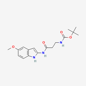 molecular formula C17H23N3O4 B6973336 tert-butyl N-[3-[(5-methoxy-1H-indol-2-yl)amino]-3-oxopropyl]carbamate 