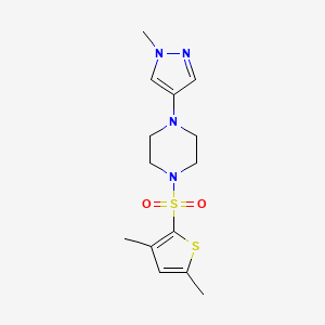 molecular formula C14H20N4O2S2 B6973358 1-(3,5-Dimethylthiophen-2-yl)sulfonyl-4-(1-methylpyrazol-4-yl)piperazine 