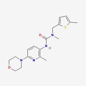 molecular formula C18H24N4O2S B6973375 1-Methyl-3-(2-methyl-6-morpholin-4-ylpyridin-3-yl)-1-[(5-methylthiophen-2-yl)methyl]urea 