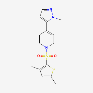 molecular formula C15H19N3O2S2 B6973383 1-(3,5-dimethylthiophen-2-yl)sulfonyl-4-(2-methylpyrazol-3-yl)-3,6-dihydro-2H-pyridine 