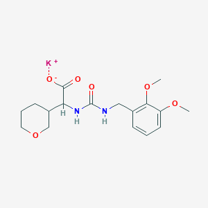 Potassium;2-[(2,3-dimethoxyphenyl)methylcarbamoylamino]-2-(oxan-3-yl)acetate