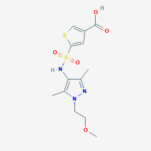 5-[[1-(2-Methoxyethyl)-3,5-dimethylpyrazol-4-yl]sulfamoyl]thiophene-3-carboxylic acid