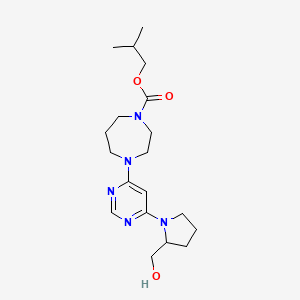 2-Methylpropyl 4-[6-[2-(hydroxymethyl)pyrrolidin-1-yl]pyrimidin-4-yl]-1,4-diazepane-1-carboxylate