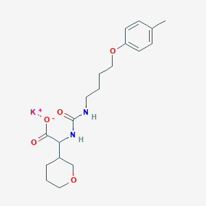 Potassium;2-[4-(4-methylphenoxy)butylcarbamoylamino]-2-(oxan-3-yl)acetate