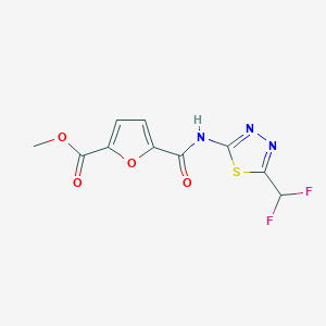 molecular formula C10H7F2N3O4S B6973449 Methyl 5-[[5-(difluoromethyl)-1,3,4-thiadiazol-2-yl]carbamoyl]furan-2-carboxylate 