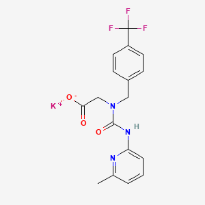 molecular formula C17H15F3KN3O3 B6973477 Potassium;2-[(6-methylpyridin-2-yl)carbamoyl-[[4-(trifluoromethyl)phenyl]methyl]amino]acetate 