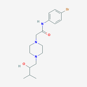 N-(4-bromophenyl)-2-[4-(2-hydroxy-3-methylbutyl)piperazin-1-yl]acetamide