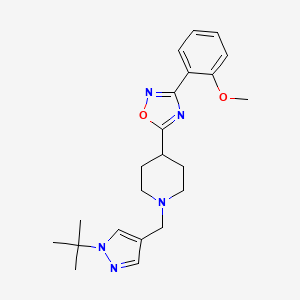 5-[1-[(1-Tert-butylpyrazol-4-yl)methyl]piperidin-4-yl]-3-(2-methoxyphenyl)-1,2,4-oxadiazole