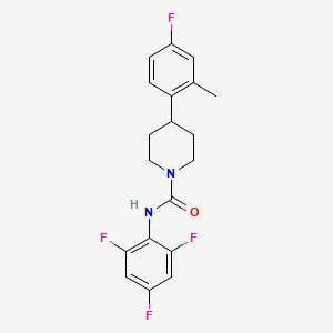 molecular formula C19H18F4N2O B6973515 4-(4-fluoro-2-methylphenyl)-N-(2,4,6-trifluorophenyl)piperidine-1-carboxamide 