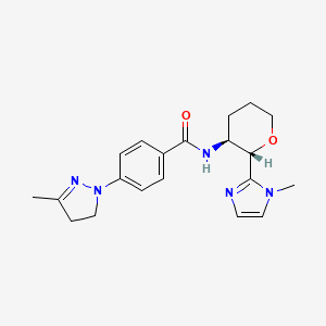 4-(5-methyl-3,4-dihydropyrazol-2-yl)-N-[(2S,3S)-2-(1-methylimidazol-2-yl)oxan-3-yl]benzamide