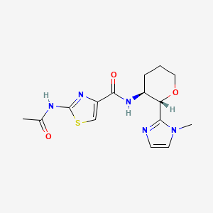 molecular formula C15H19N5O3S B6973557 2-acetamido-N-[(2S,3S)-2-(1-methylimidazol-2-yl)oxan-3-yl]-1,3-thiazole-4-carboxamide 