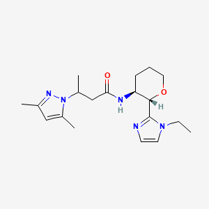 3-(3,5-dimethylpyrazol-1-yl)-N-[(2S,3S)-2-(1-ethylimidazol-2-yl)oxan-3-yl]butanamide