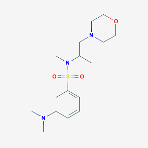 molecular formula C16H27N3O3S B6973596 3-(dimethylamino)-N-methyl-N-(1-morpholin-4-ylpropan-2-yl)benzenesulfonamide 