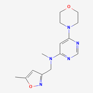 molecular formula C14H19N5O2 B6973600 N-methyl-N-[(5-methyl-1,2-oxazol-3-yl)methyl]-6-morpholin-4-ylpyrimidin-4-amine 