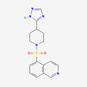 molecular formula C16H17N5O2S B6973615 5-[4-(1H-1,2,4-triazol-5-yl)piperidin-1-yl]sulfonylisoquinoline 