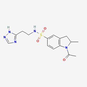 1-acetyl-2-methyl-N-[2-(1H-1,2,4-triazol-5-yl)ethyl]-2,3-dihydroindole-5-sulfonamide