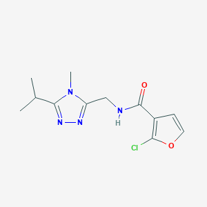 2-chloro-N-[(4-methyl-5-propan-2-yl-1,2,4-triazol-3-yl)methyl]furan-3-carboxamide