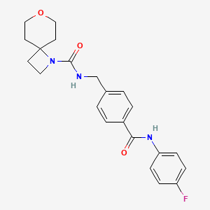 N-[[4-[(4-fluorophenyl)carbamoyl]phenyl]methyl]-7-oxa-1-azaspiro[3.5]nonane-1-carboxamide