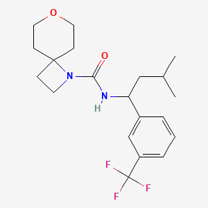 N-[3-methyl-1-[3-(trifluoromethyl)phenyl]butyl]-7-oxa-1-azaspiro[3.5]nonane-1-carboxamide