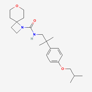 N-[2-methyl-2-[4-(2-methylpropoxy)phenyl]propyl]-7-oxa-1-azaspiro[3.5]nonane-1-carboxamide