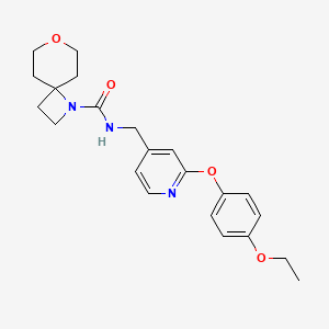 molecular formula C22H27N3O4 B6973688 N-[[2-(4-ethoxyphenoxy)pyridin-4-yl]methyl]-7-oxa-1-azaspiro[3.5]nonane-1-carboxamide 