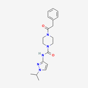 molecular formula C19H25N5O2 B6973749 4-(2-phenylacetyl)-N-(1-propan-2-ylpyrazol-3-yl)piperazine-1-carboxamide 