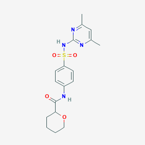 N-[4-[(4,6-dimethylpyrimidin-2-yl)sulfamoyl]phenyl]oxane-2-carboxamide