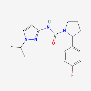 molecular formula C17H21FN4O B6973761 2-(4-fluorophenyl)-N-(1-propan-2-ylpyrazol-3-yl)pyrrolidine-1-carboxamide 