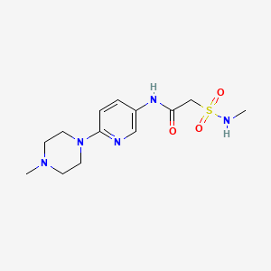 molecular formula C13H21N5O3S B6973769 N-[6-(4-methylpiperazin-1-yl)pyridin-3-yl]-2-(methylsulfamoyl)acetamide 