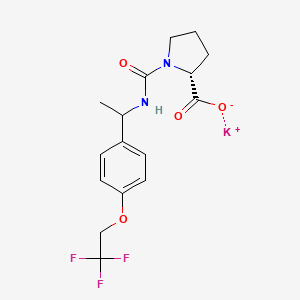 potassium;(2R)-1-[1-[4-(2,2,2-trifluoroethoxy)phenyl]ethylcarbamoyl]pyrrolidine-2-carboxylate