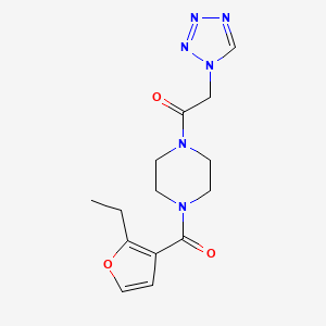 1-[4-(2-Ethylfuran-3-carbonyl)piperazin-1-yl]-2-(tetrazol-1-yl)ethanone