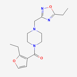 (2-Ethylfuran-3-yl)-[4-[(5-ethyl-1,2,4-oxadiazol-3-yl)methyl]piperazin-1-yl]methanone