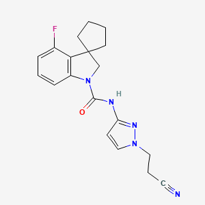 N-[1-(2-cyanoethyl)pyrazol-3-yl]-4-fluorospiro[2H-indole-3,1'-cyclopentane]-1-carboxamide