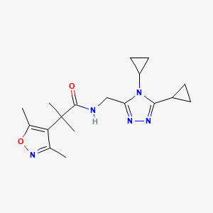 N-[(4,5-dicyclopropyl-1,2,4-triazol-3-yl)methyl]-2-(3,5-dimethyl-1,2-oxazol-4-yl)-2-methylpropanamide