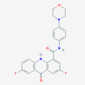 molecular formula C24H19F2N3O3 B6973859 2,7-difluoro-N-(4-morpholin-4-ylphenyl)-9-oxo-10H-acridine-4-carboxamide 