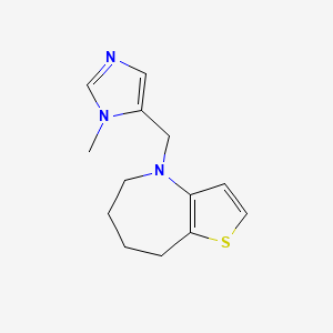 molecular formula C13H17N3S B6973865 4-[(3-Methylimidazol-4-yl)methyl]-5,6,7,8-tetrahydrothieno[3,2-b]azepine 