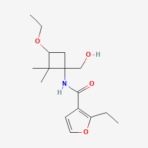 molecular formula C16H25NO4 B6973873 N-[3-ethoxy-1-(hydroxymethyl)-2,2-dimethylcyclobutyl]-2-ethylfuran-3-carboxamide 