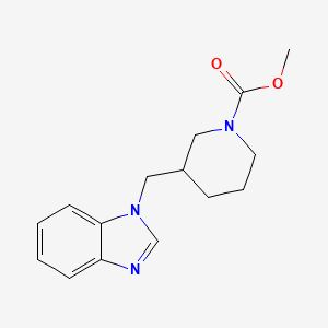 molecular formula C15H19N3O2 B6973894 Methyl 3-(benzimidazol-1-ylmethyl)piperidine-1-carboxylate 