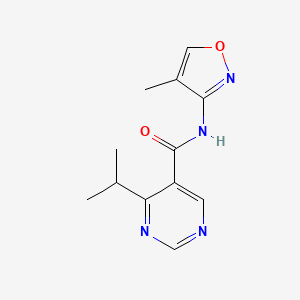 molecular formula C12H14N4O2 B6973896 N-(4-methyl-1,2-oxazol-3-yl)-4-propan-2-ylpyrimidine-5-carboxamide 