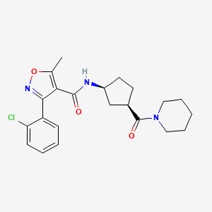 3-(2-chlorophenyl)-5-methyl-N-[(1S,3R)-3-(piperidine-1-carbonyl)cyclopentyl]-1,2-oxazole-4-carboxamide