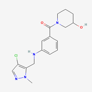 [3-[(4-Chloro-2-methylpyrazol-3-yl)methylamino]phenyl]-(3-hydroxypiperidin-1-yl)methanone