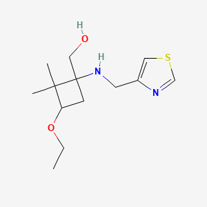 molecular formula C13H22N2O2S B6973923 [3-Ethoxy-2,2-dimethyl-1-(1,3-thiazol-4-ylmethylamino)cyclobutyl]methanol 