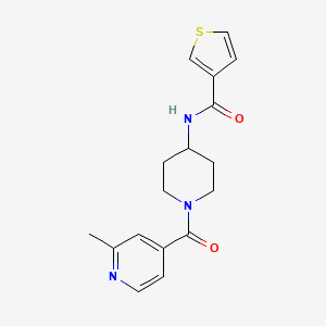 molecular formula C17H19N3O2S B6973953 N-[1-(2-methylpyridine-4-carbonyl)piperidin-4-yl]thiophene-3-carboxamide 