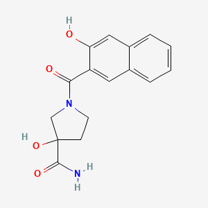 3-Hydroxy-1-(3-hydroxynaphthalene-2-carbonyl)pyrrolidine-3-carboxamide