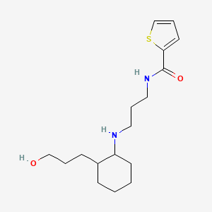 molecular formula C17H28N2O2S B6973979 N-[3-[[2-(3-hydroxypropyl)cyclohexyl]amino]propyl]thiophene-2-carboxamide 