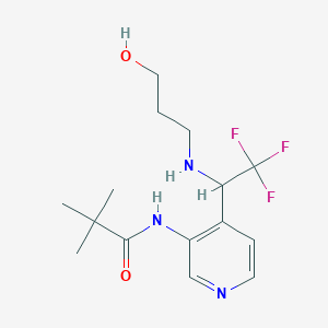 2,2-dimethyl-N-[4-[2,2,2-trifluoro-1-(3-hydroxypropylamino)ethyl]pyridin-3-yl]propanamide