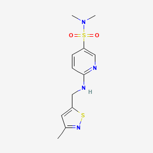 molecular formula C12H16N4O2S2 B6974002 N,N-dimethyl-6-[(3-methyl-1,2-thiazol-5-yl)methylamino]pyridine-3-sulfonamide 