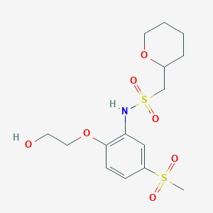 N-[2-(2-hydroxyethoxy)-5-methylsulfonylphenyl]-1-(oxan-2-yl)methanesulfonamide